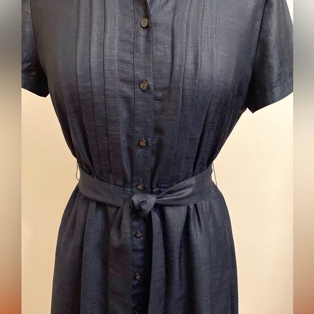 Leilian Original Japan Blue SZ 8 Elegant Quiet Luxury Minimalist Chic Dress - Picture 5 of 15